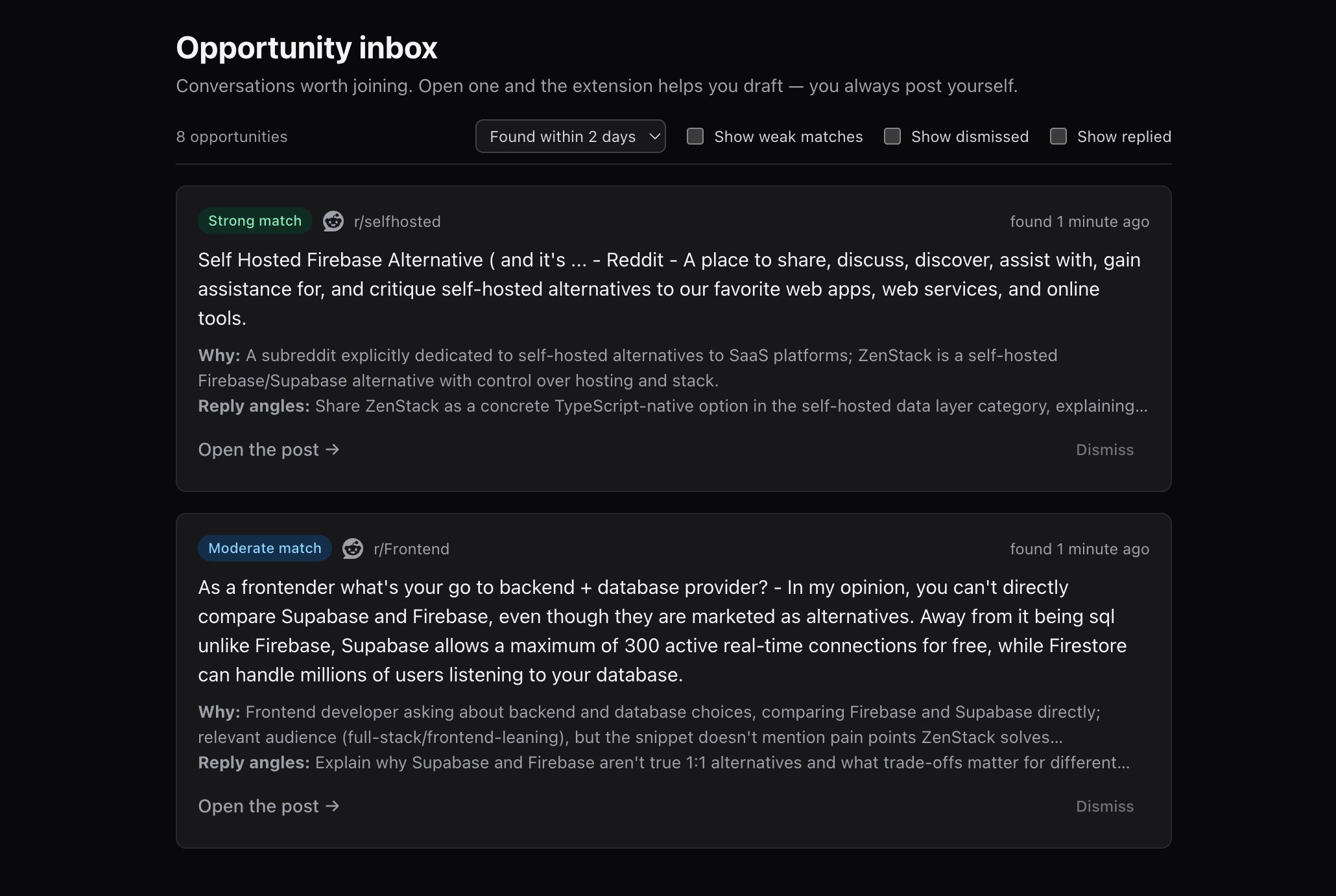 Shortlist View